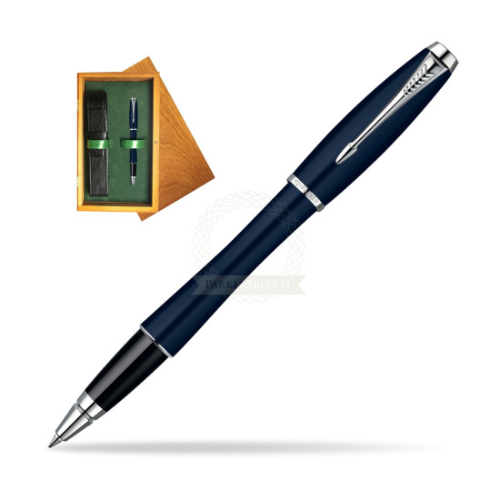Parker Urban Classic Nightsky Blue Lacquer CT Rollerball Pen in single wooden box Honey Single Green