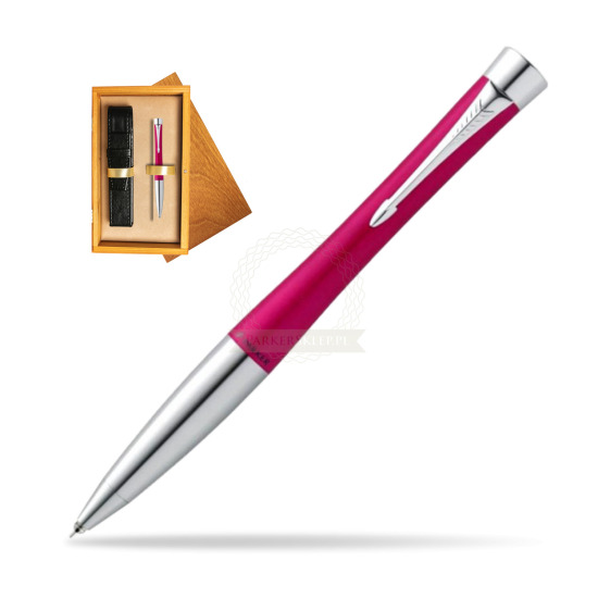 Parker Urban Pink CT Pencil in single wooden box Honey Single Ecru