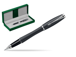 Parker Urban Classic Muted Black Lacquer CT Fountain Pen in the green leather box