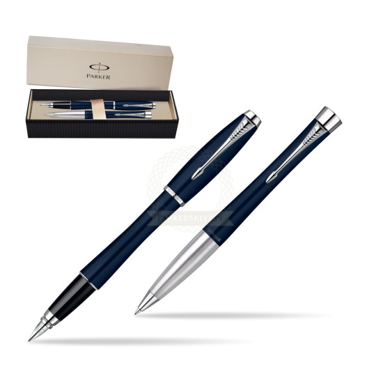 Parker Urban Classic Nightsky Blue Lacquer CT Fountain Pen + Parker Urban Classic Nightsky Blue Lacquer CT Ballpoint Pen in a Gift Box