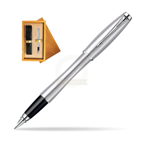 Parker Urban Classic Metro Metallic CT Penna Stilografica in single wooden box Honey Single Ecru