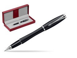 Parker Urban Fashion London Cab Black Lacquer CT Fountain Pen in the red leather box