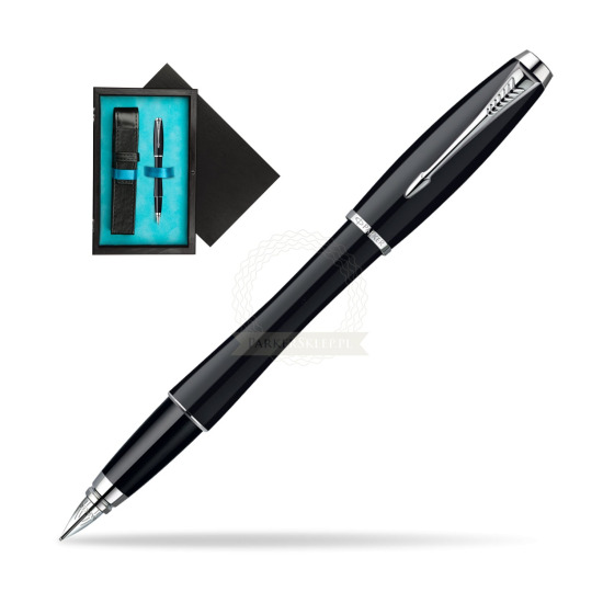 Parker Urban Fashion London Cab Black Lacquer CT Pluma estilográficas in single wooden box Black Single Turquoise