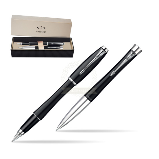 Parker Urban Fashion London Cab Black Lacquer CT Pluma estilográficas + Parker Urban Fashion London Cab Black Lacquer CT Bolígrafo in a Gift Box