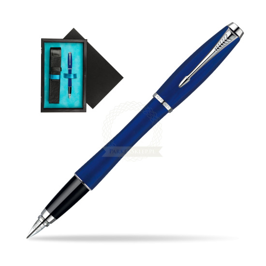 Parker Urban Fashion Bay City Blue Lacquer CT Penna Stilografica in single wooden box Black Single Turquoise