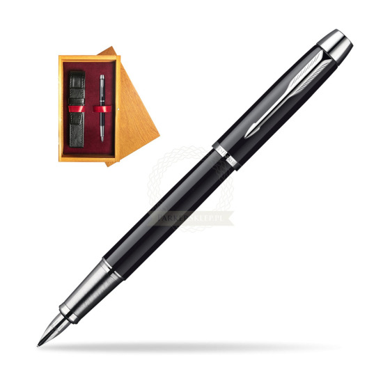 Parker IM Black Lacquer CT Penna Stilografica in single wooden box Honey Single Maroon