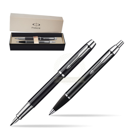 Parker IM Black Lacquer CT Fountain Pen + Parker IM Black Lacquer CT Ballpoint Pen in a Gift Box