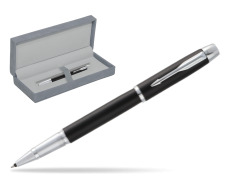 Parker IM Muted Black CT Rollerball in suede box grey