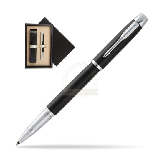 Parker IM Muted Black CT Rollerball in single wooden box Wenge Single Ecru
