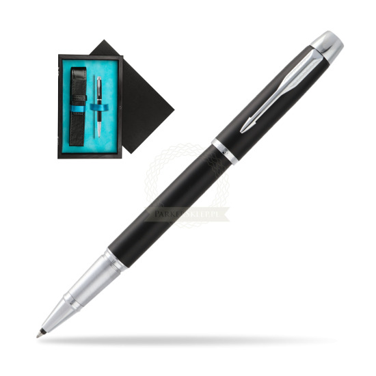 Parker IM Muted Black CT Rollerball in single wooden box Black Single Turquoise