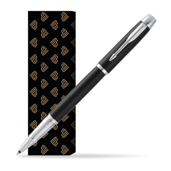 Parker IM Muted Black CT Rollerball in cover Golden Hearts