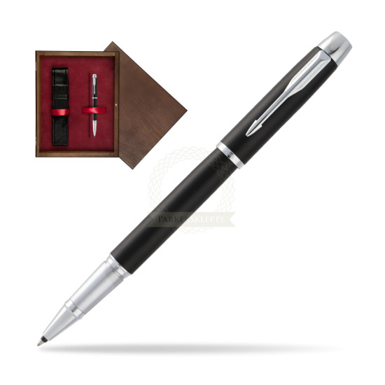 Parker IM Muted Black CT Rollerball in single wooden box Wenge Single Maroon