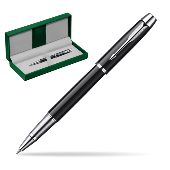 Parker IM Black Lacquer CT Roller in the green leather box