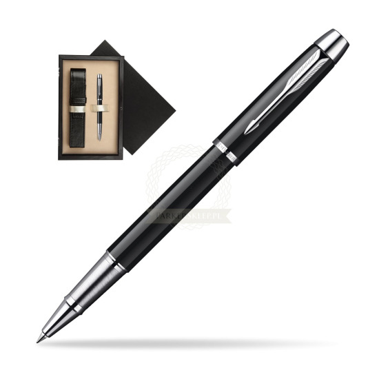 Parker IM Black Lacquer CT Rollerball in single wooden box Wenge Single Ecru