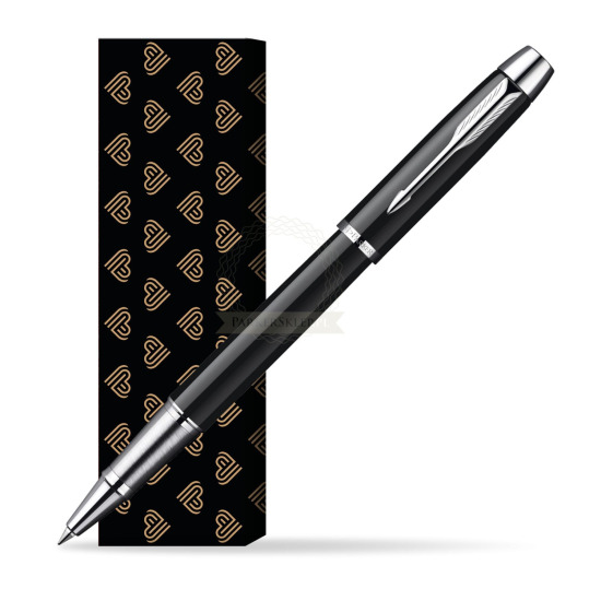Parker IM Black Lacquer CT Rollerball in cover Golden Hearts