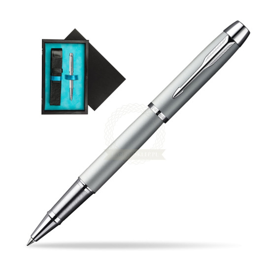 Parker IM Silver CT Rollerball Pen in single wooden box Black Single Turquoise
