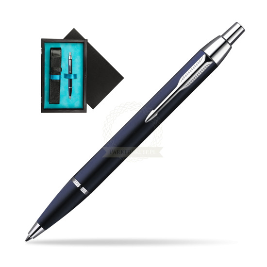 Parker IM Blue Lacquer CT Ballpoint Pen in single wooden box Black Single Turquoise