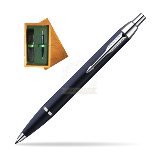 Parker IM Blue Lacquer CT Ballpoint Pen in single wooden box Honey Single Green