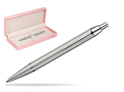 Parker IM Brushed Metal CT Penna a Sfera in suede box pink