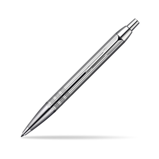 Parker IM Premium Shiny Chrome Metal Chiselled CT Ballpoint Pen