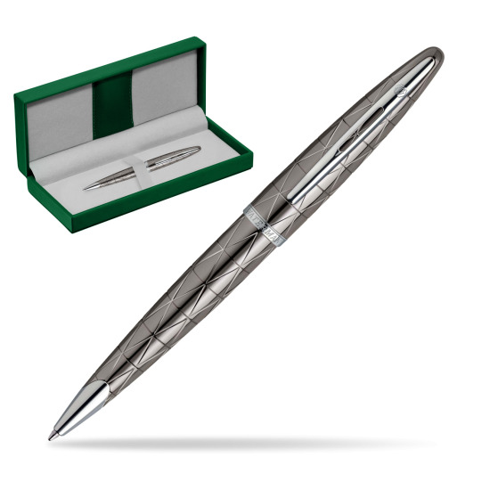 Waterman Carène Contemporary Gunmetal Stylo à bille ST in the green leather box