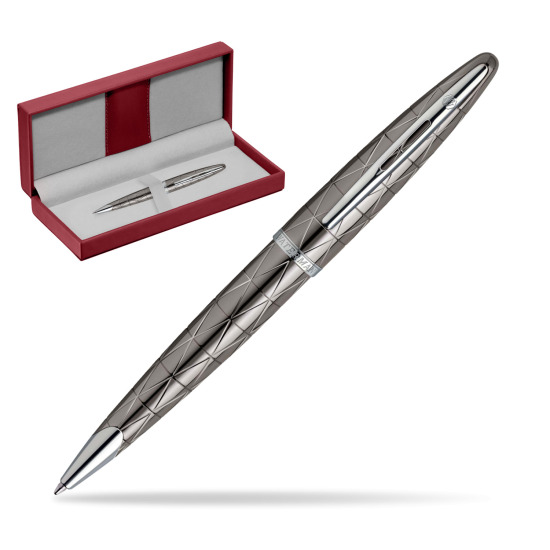 Waterman Carène Contemporary Gunmetal Stylo à bille ST in the red leather box
