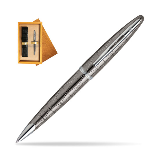 Waterman Carène Contemporary Gunmetal Penna a Sfera ST in single wooden box Honey Single Ecru