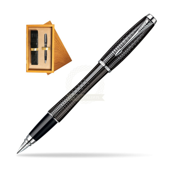 Parker Urban Premium Ebony Metal Chiselled CT Penna Stilografica in single wooden box Honey Single Ecru