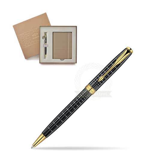 Parker Sonnet Dark Grey Lacquer GT Ballpoint Pen in a Gift Box