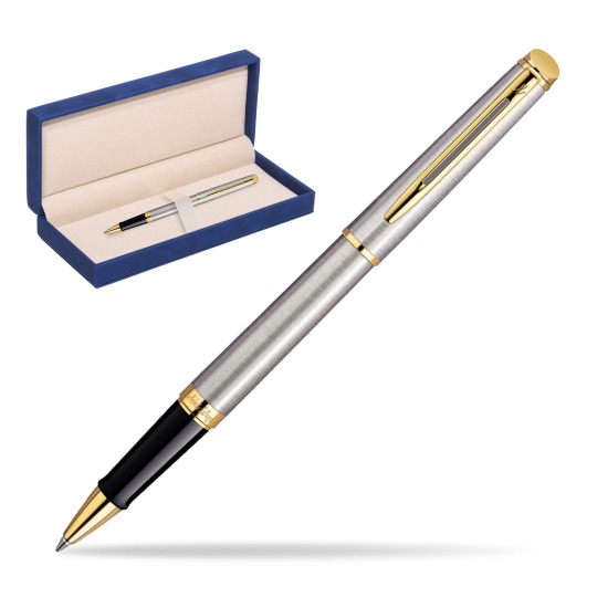 Waterman Hémisphère Stainless Steel GT RollerPenna a Sfera in suede box navy blue