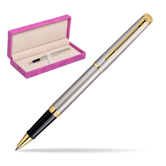 Waterman Hémisphère Stainless Steel GT RollerPenna a Sfera in suede box fuchsia