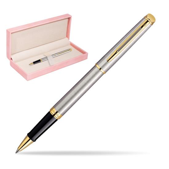 Waterman Hémisphère Stainless Steel GT RollerPenna a Sfera in suede box pink