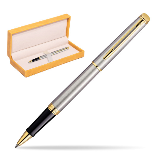 Waterman Hémisphère Stainless Steel GT RollerPenna a Sfera in suede box yellow
