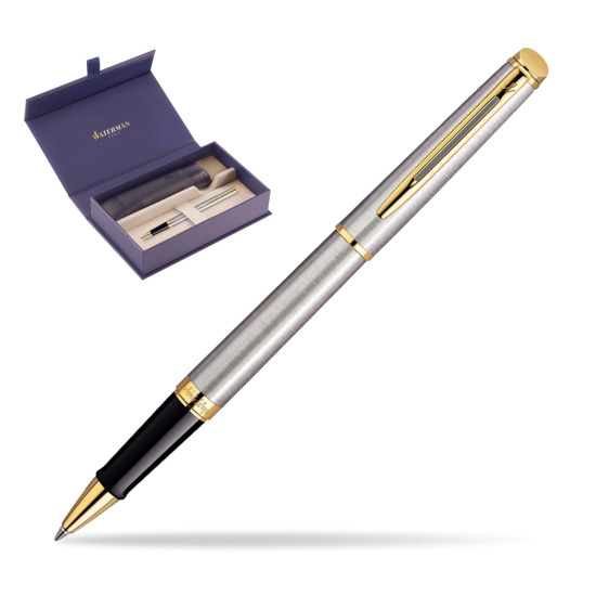 Waterman Hémisphère Stainless Steel GT RollerPenna a Sfera in original Waterman box, slide-out case