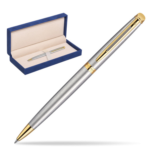 Waterman Hémisphère Stainless Steel GT Penna a Sfera in suede box navy blue