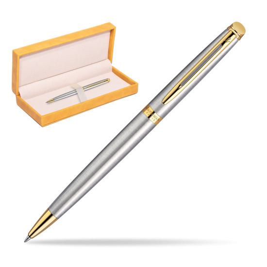 Waterman Hémisphère Stainless Steel GT Penna a Sfera in suede box yellow