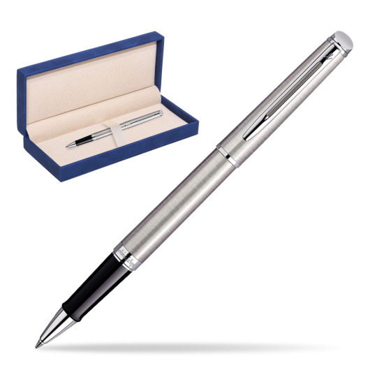 Waterman Hémisphère Stainless Steel CT Rollerball pen in suede box navy blue
