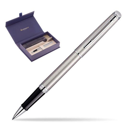 Waterman Hémisphère Stainless Steel CT Rollerball pen in original Waterman box, slide-out case