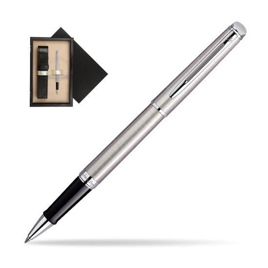 Waterman Hémisphère Stainless Steel CT Rollerball pen in single wooden box Wenge Single Ecru