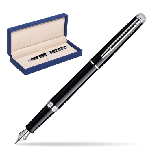 Waterman Hémisphère Black CT Penna Stilografica in suede box navy blue