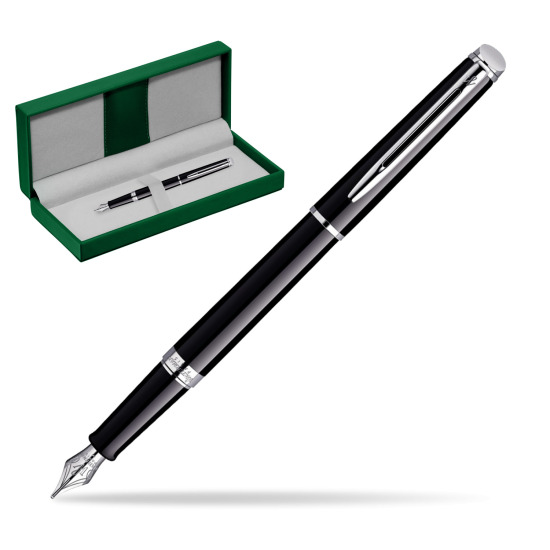 Waterman Hémisphère Black CT Fountain pen in the green leather box