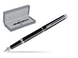 Waterman Hémisphère Black CT Penna Stilografica in suede box grey