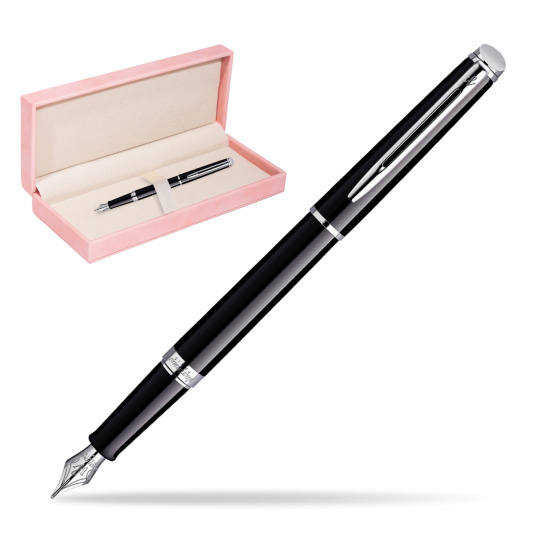 Waterman Hémisphère Black CT Penna Stilografica in suede box pink