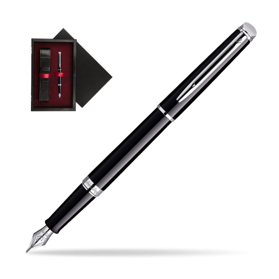 Waterman Hémisphère Black CT Penna Stilografica in single wooden box Black Single Maroon