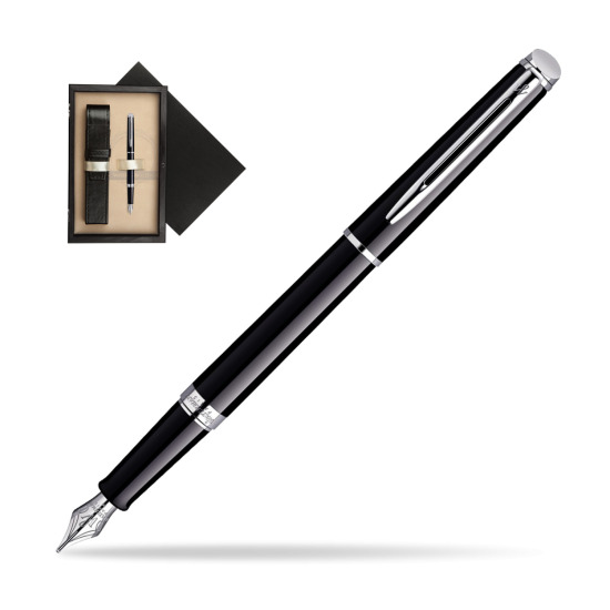 Waterman Hémisphère Black CT Penna Stilografica in single wooden box Wenge Single Ecru
