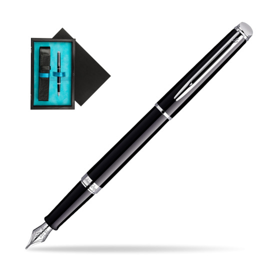 Waterman Hémisphère Black CT Penna Stilografica in single wooden box Black Single Turquoise