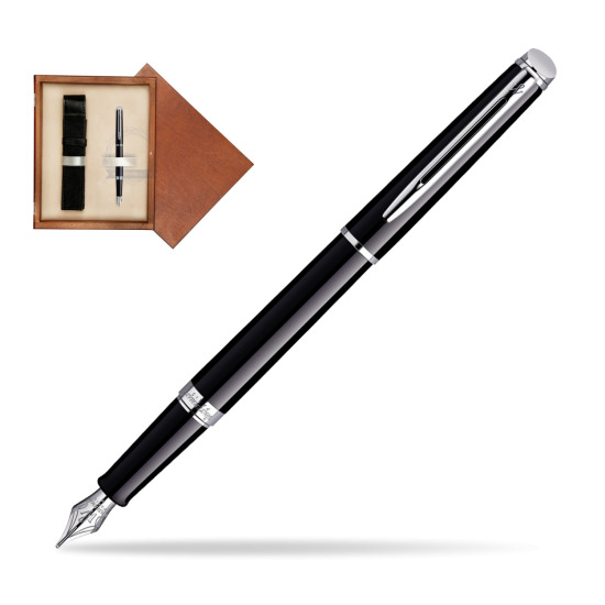 Waterman Hémisphère Black CT Penna Stilografica in single wooden box Mahogany Single Ecru