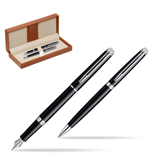 Waterman Hémisphère Black CT Penna Stilografica + Waterman Hémisphère Black CT Penna a Sfera  in classic box brown
