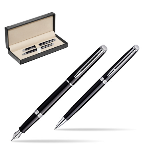 Waterman Hémisphère Black CT Penna Stilografica + Waterman Hémisphère Black CT Penna a Sfera in classic box black