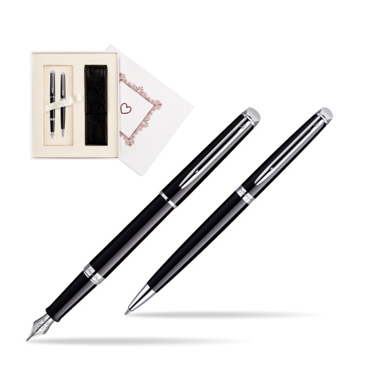 Waterman Hémisphère Black CT Penna Stilografica + Waterman Hémisphère Black CT Penna a Sfera  "Pure Love"